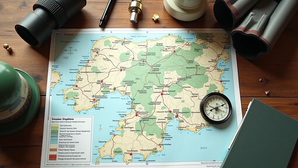 Tištěná mapa stezky na stole s poznámkami, plánování trasy
